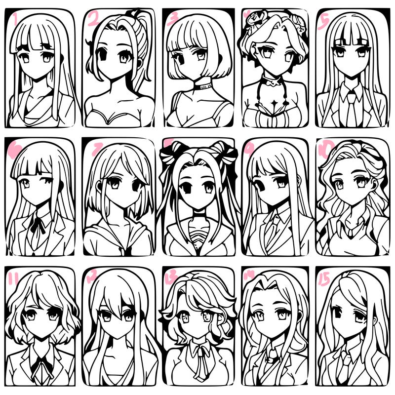 girls that look diffrent anime