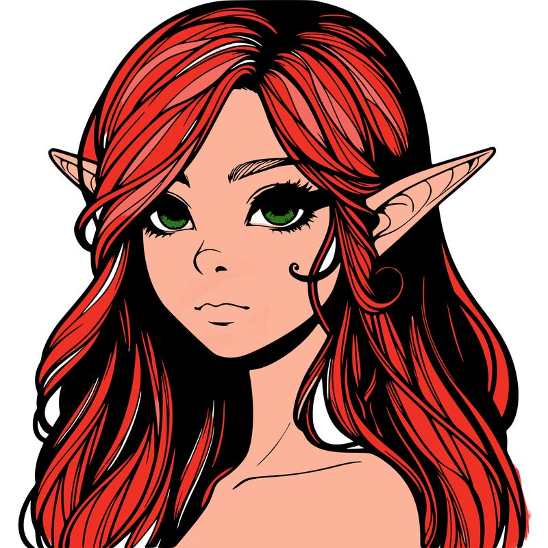 elf girl realistic dark fantasy