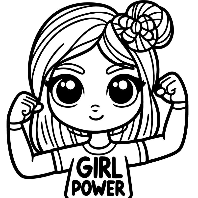 girl with girl power shirt