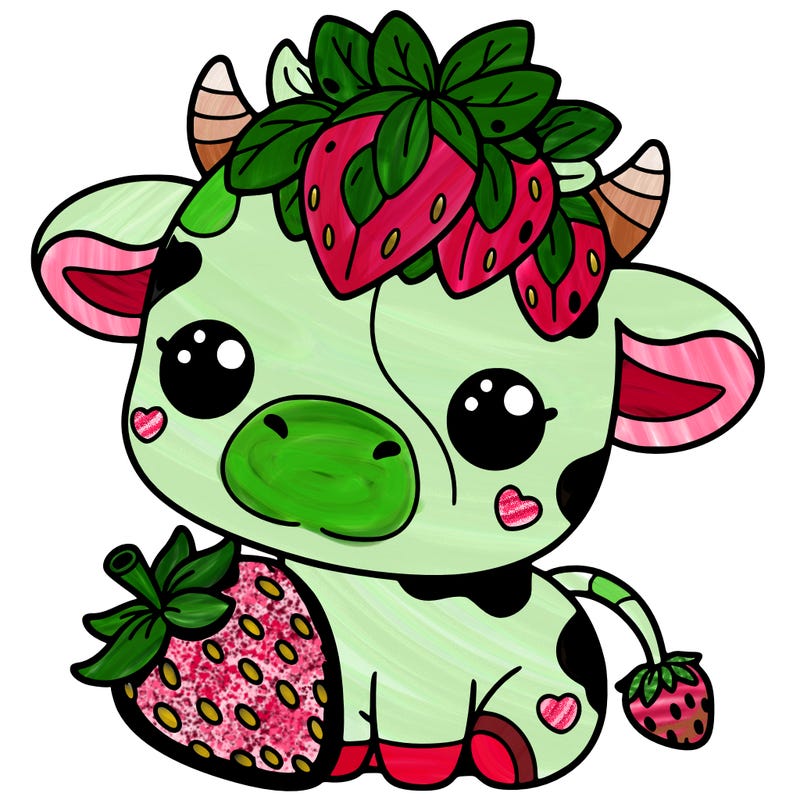 cute strawberry cow