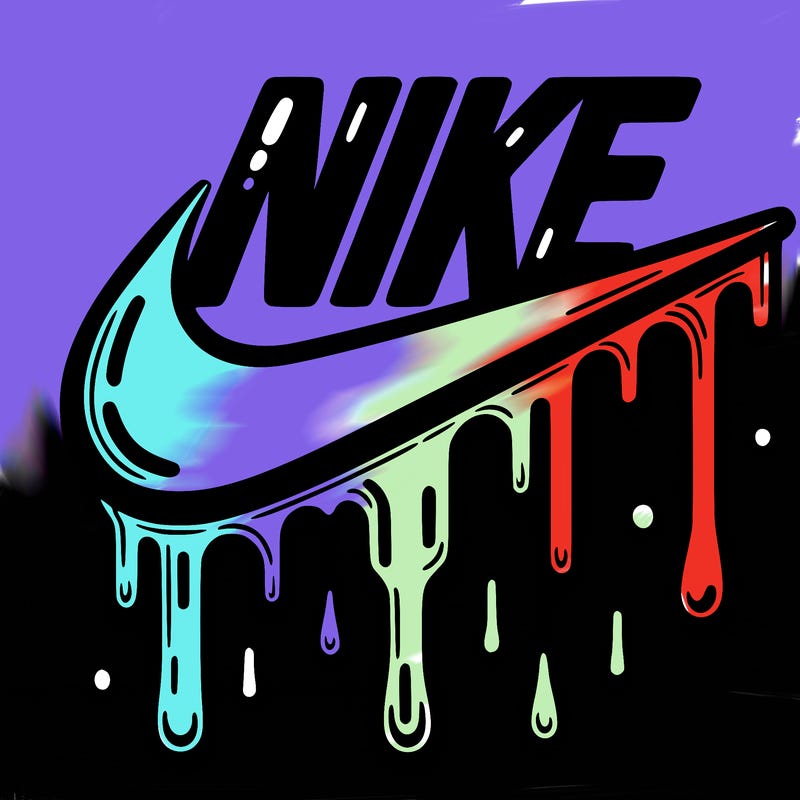 dripping nike logo