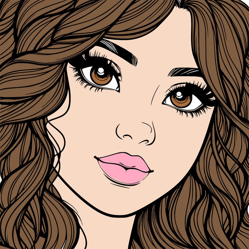 beautiful realistic girl close up to the camera with wavy hair,