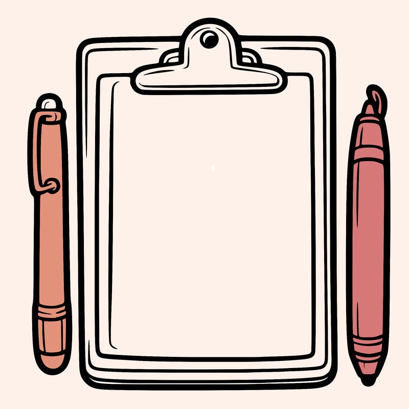 blank clip board with pen