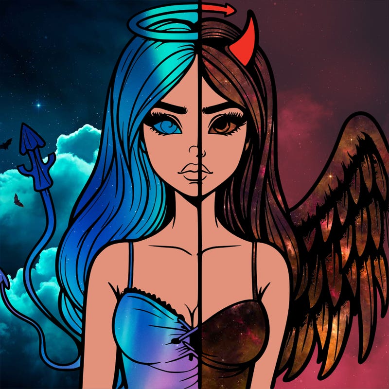 devil vs angel realistic girl