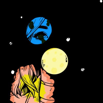 realististic girl blowing bubble -gum