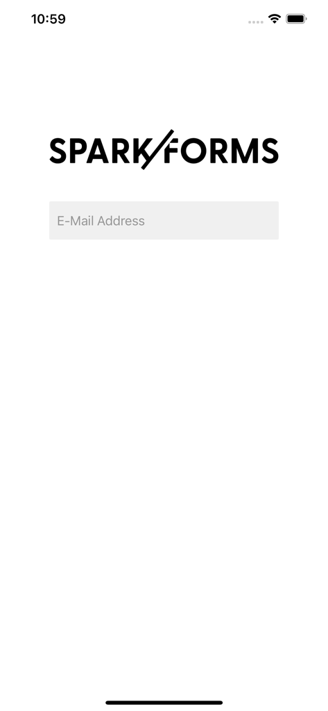 SparkForms - SparkForms login screen with email address input