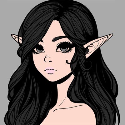 elf girl realistic dark fantasy