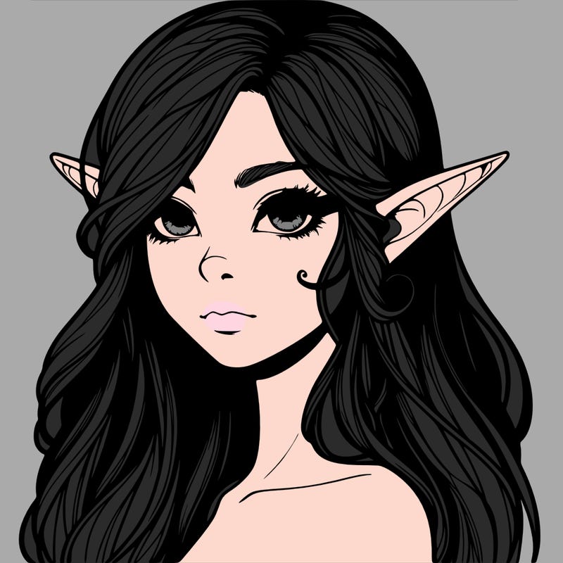 elf girl realistic dark fantasy