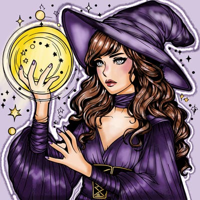 realistic women sorcerer using magic