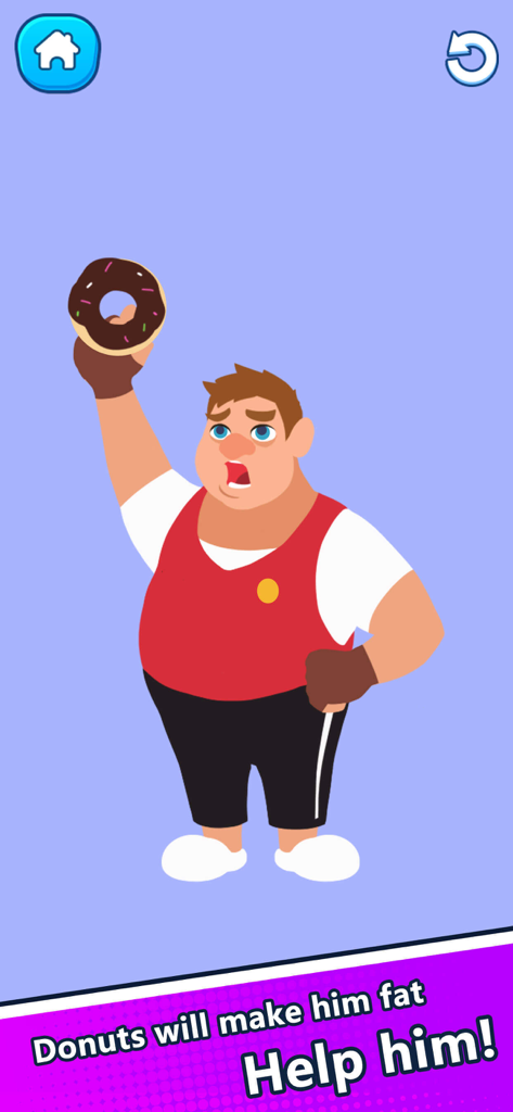Eraser Magic:-Brain Test - Cartoon man holding a donut with text saying Help him in Eraser Magic game