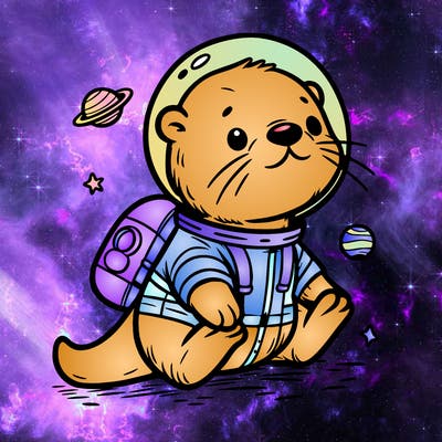 otter in a space suit
