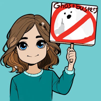 realistic girl holding up a sign