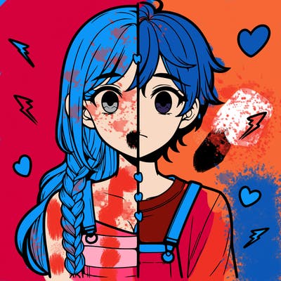 realistic girl boy split