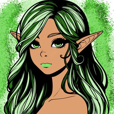 elf girl realistic dark fantasy