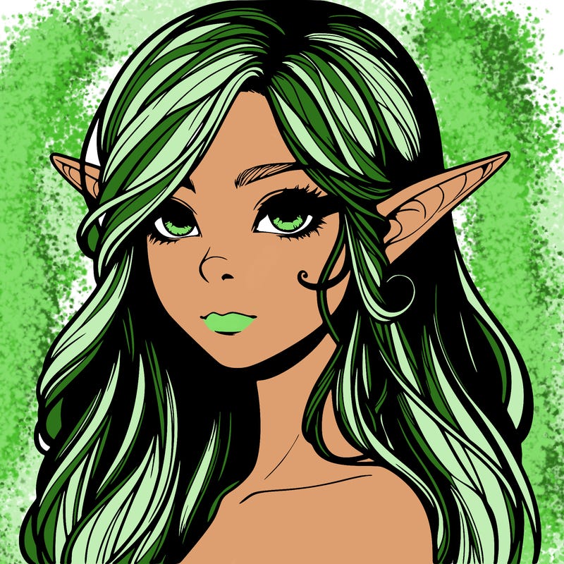 elf girl realistic dark fantasy