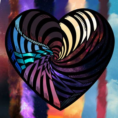 heart with optical illusions