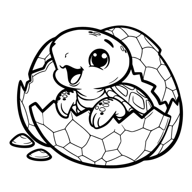 baby turtle coming out of its egg