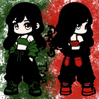 girl in crop top and baggy pants