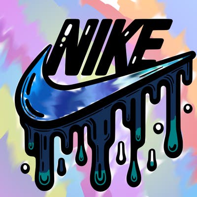 dripping nike logo