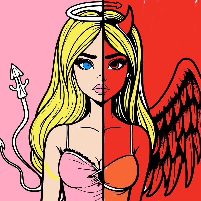 devil vs angel realistic girl