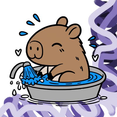 capybara taking a bath