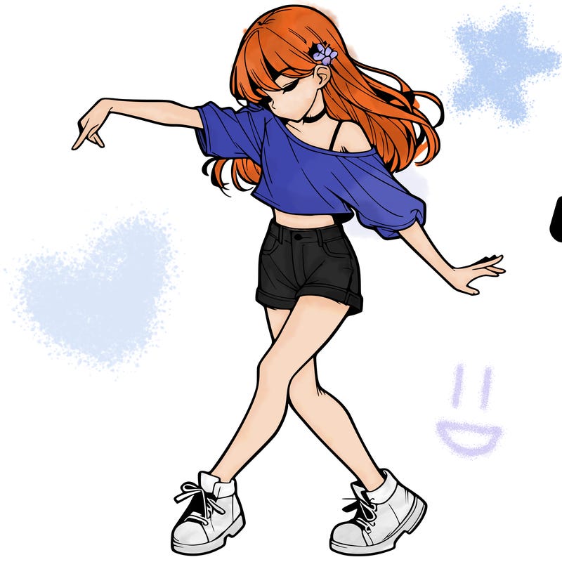 realistic girl danceing