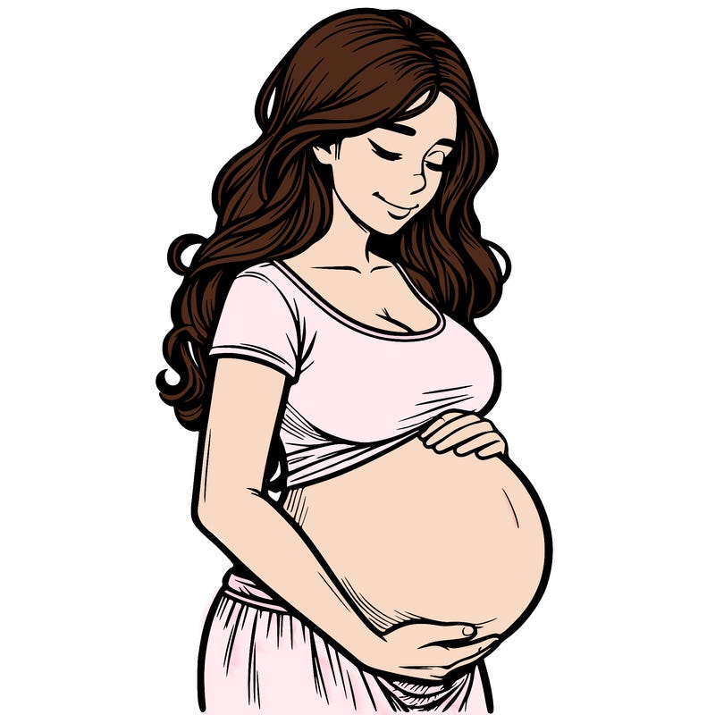woman heavily pregnant realistic
