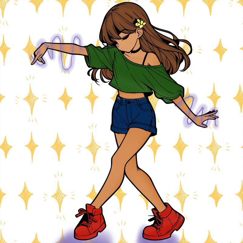 realistic girl danceing