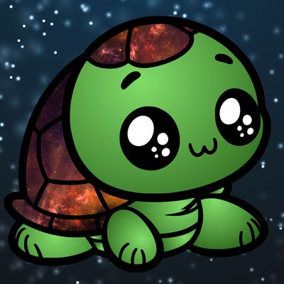 cute little animated turtle