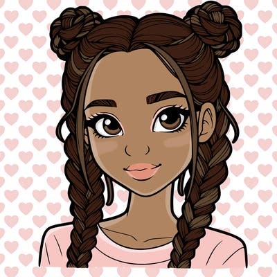 realistic girl with braids