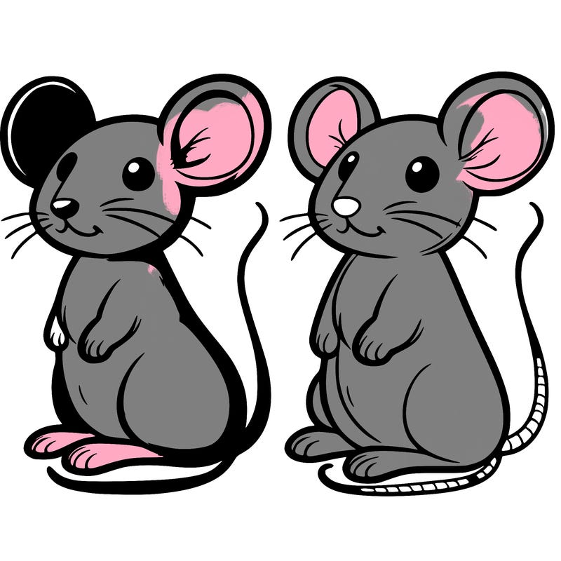 clean coloring book page of a mouse, black and white