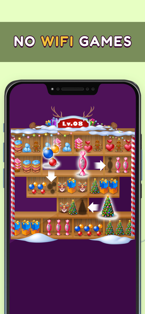 Mini Games: 100+ Offline Games - Nivel de rompecabezas de clasificación temático navideño en una aplicación de minijuegos sin conexión