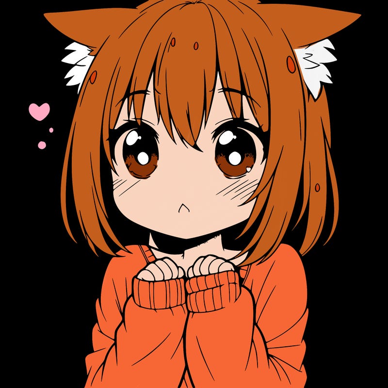 shy anime catgirl