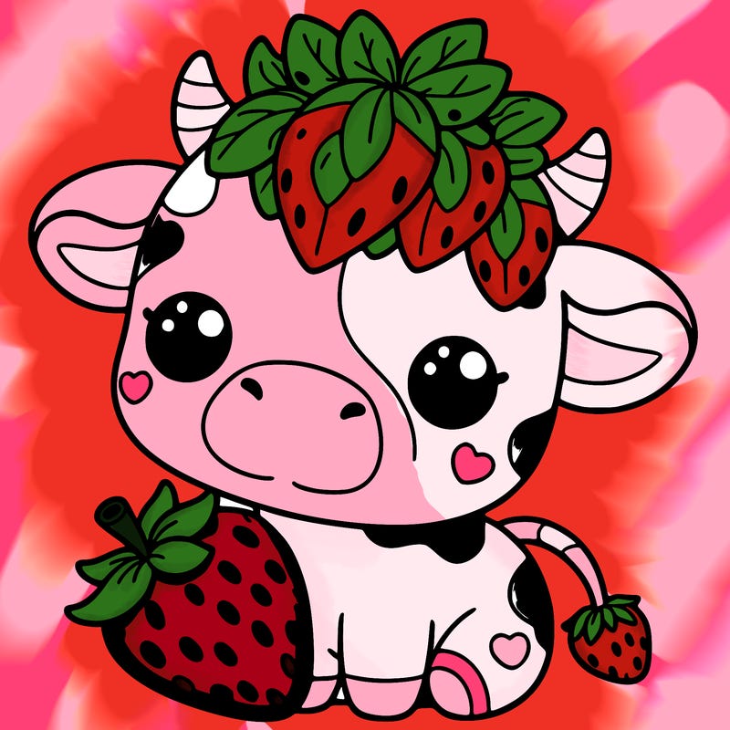 cute strawberry cow