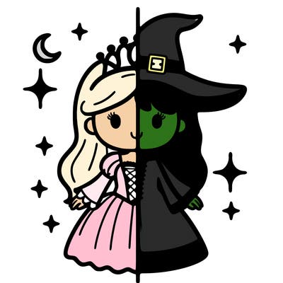 split princess and witch