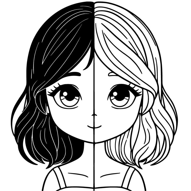 girl half light  half darkness