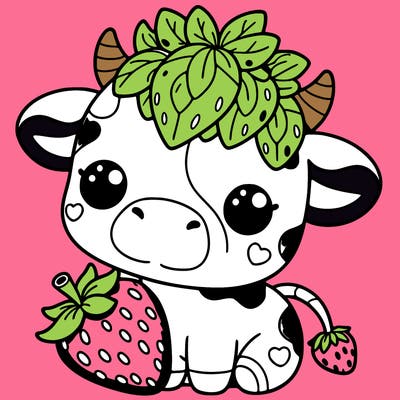 cute strawberry cow