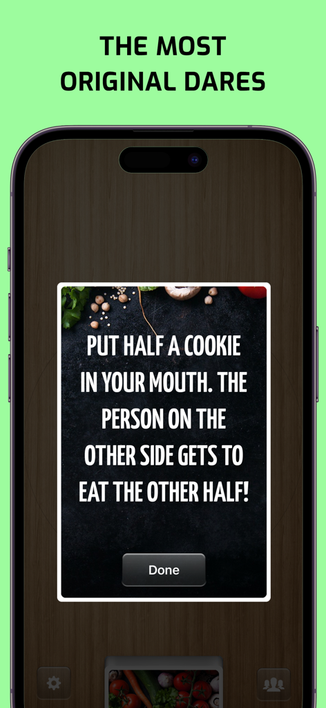 Truth or Dare 2 • Party Game - A dare card in the Truth or Dare 2 app asking players to share a cookie