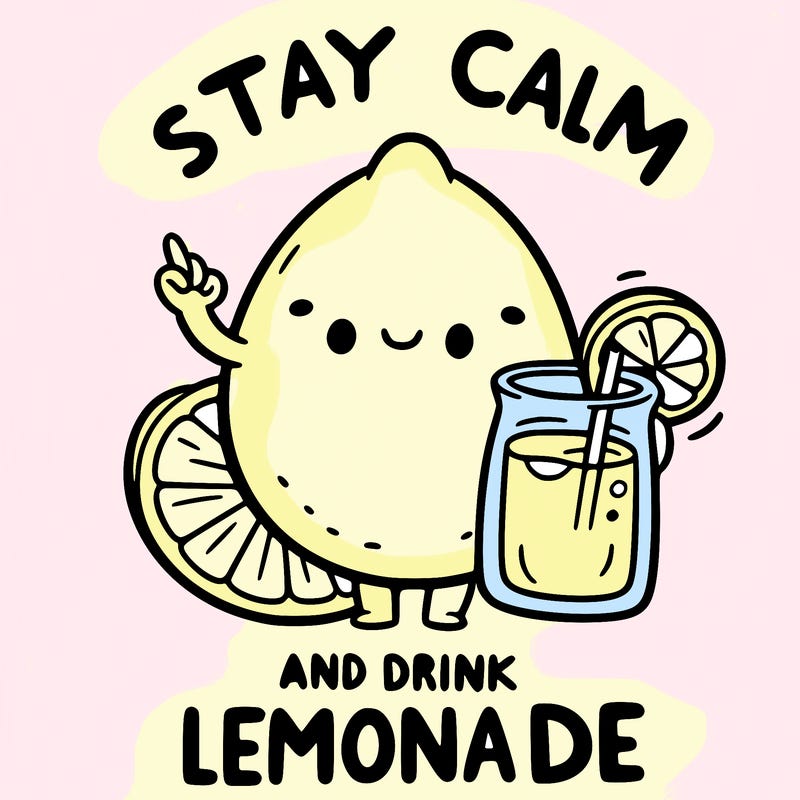 stay calm and drink lemonade