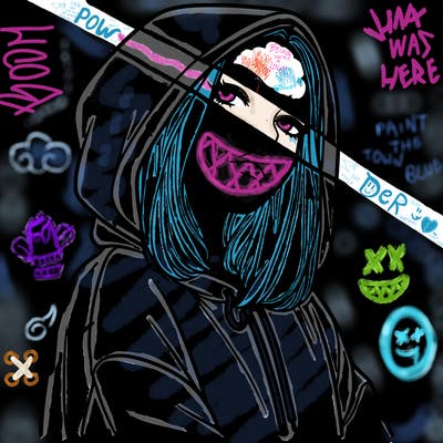 a realistic girl in a hoodie