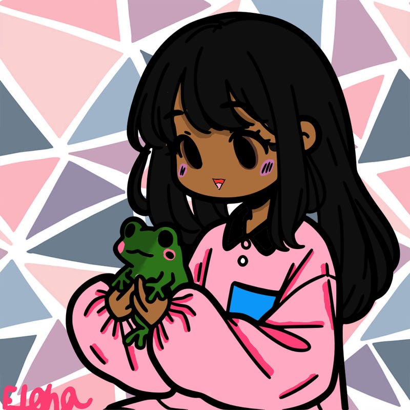 girl with long hair and a oversized shirt. and she is holding a frog