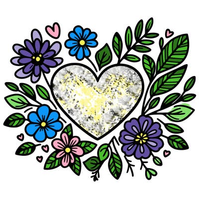 heart with flowers