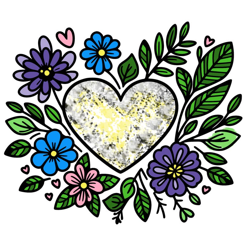 heart with flowers