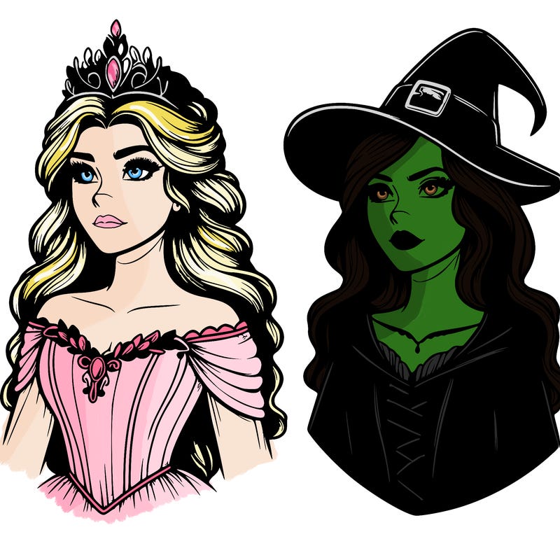 princess and witch realistic