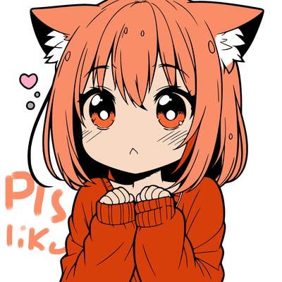 shy anime catgirl