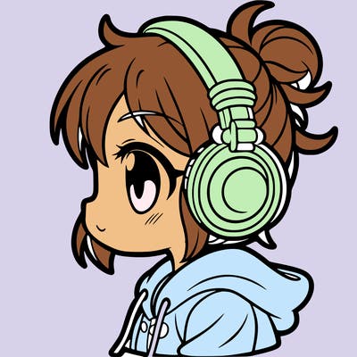girl with headphones