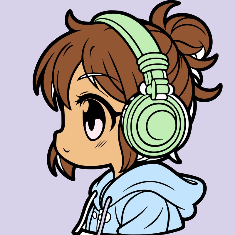girl with headphones