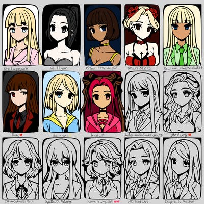 girls that look diffrent anime