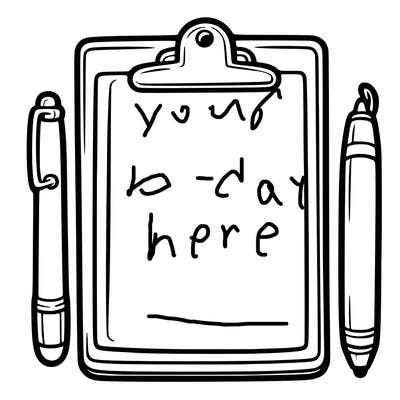 blank clip board with pen