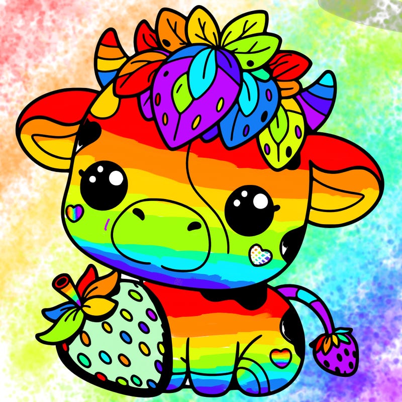 cute strawberry cow